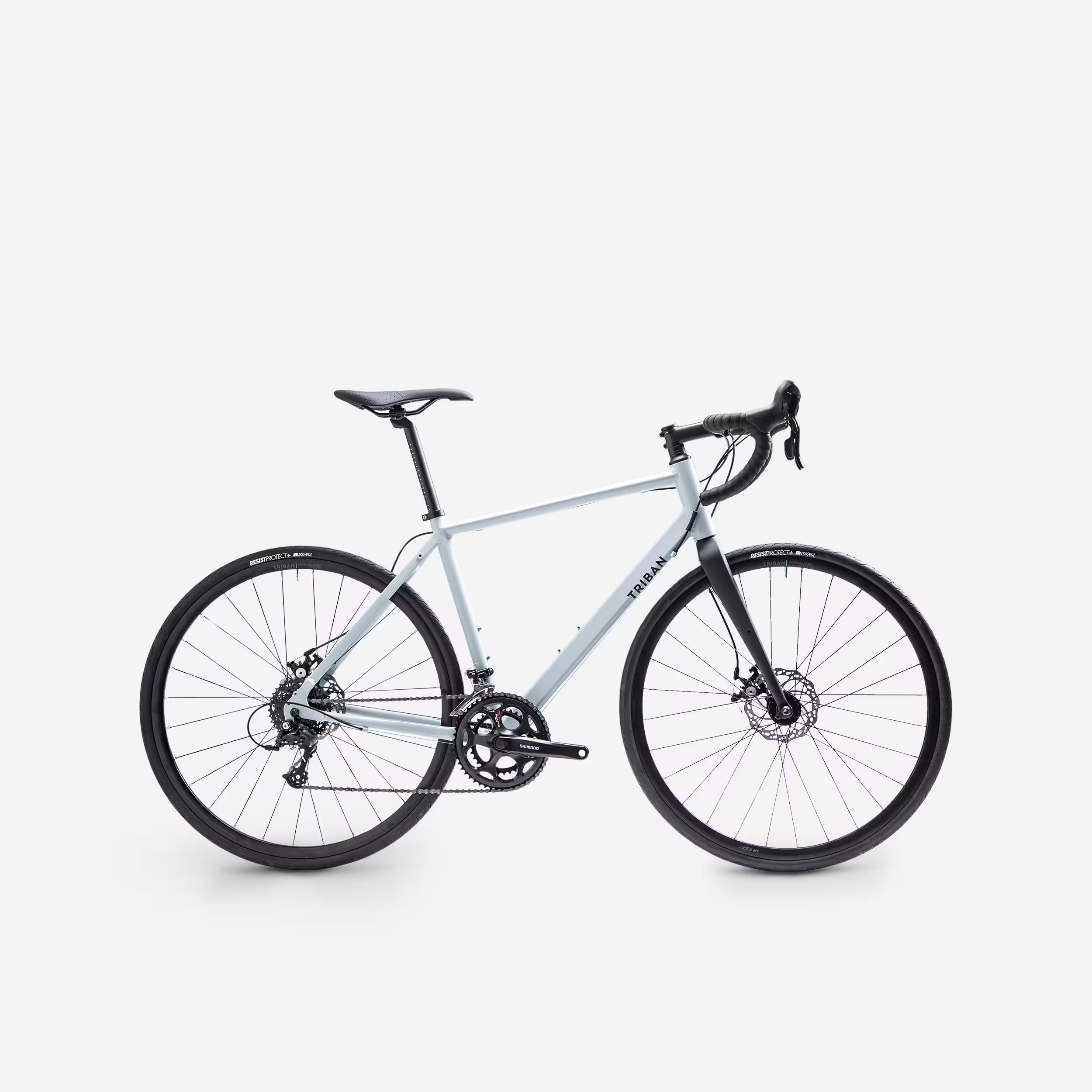TRIBAN Vélo route cyclotourisme rc120 disque gris clair