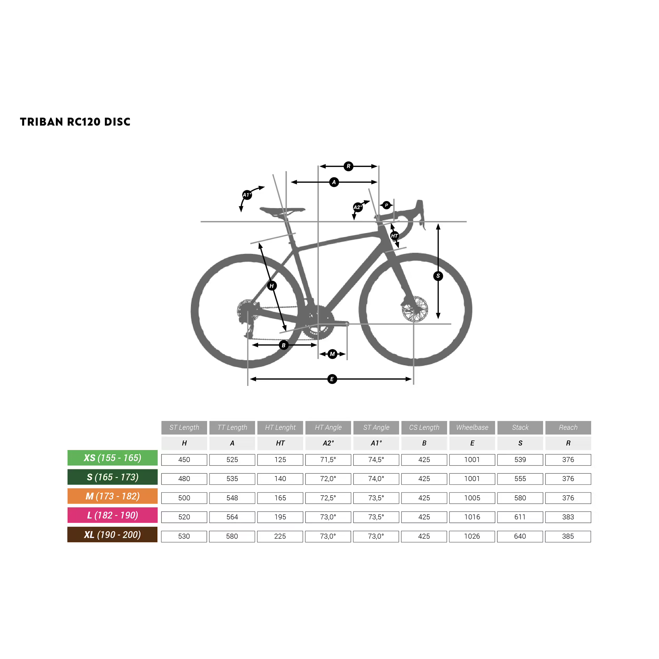 TRIBAN Vélo route cyclotourisme rc120 disque gris clair