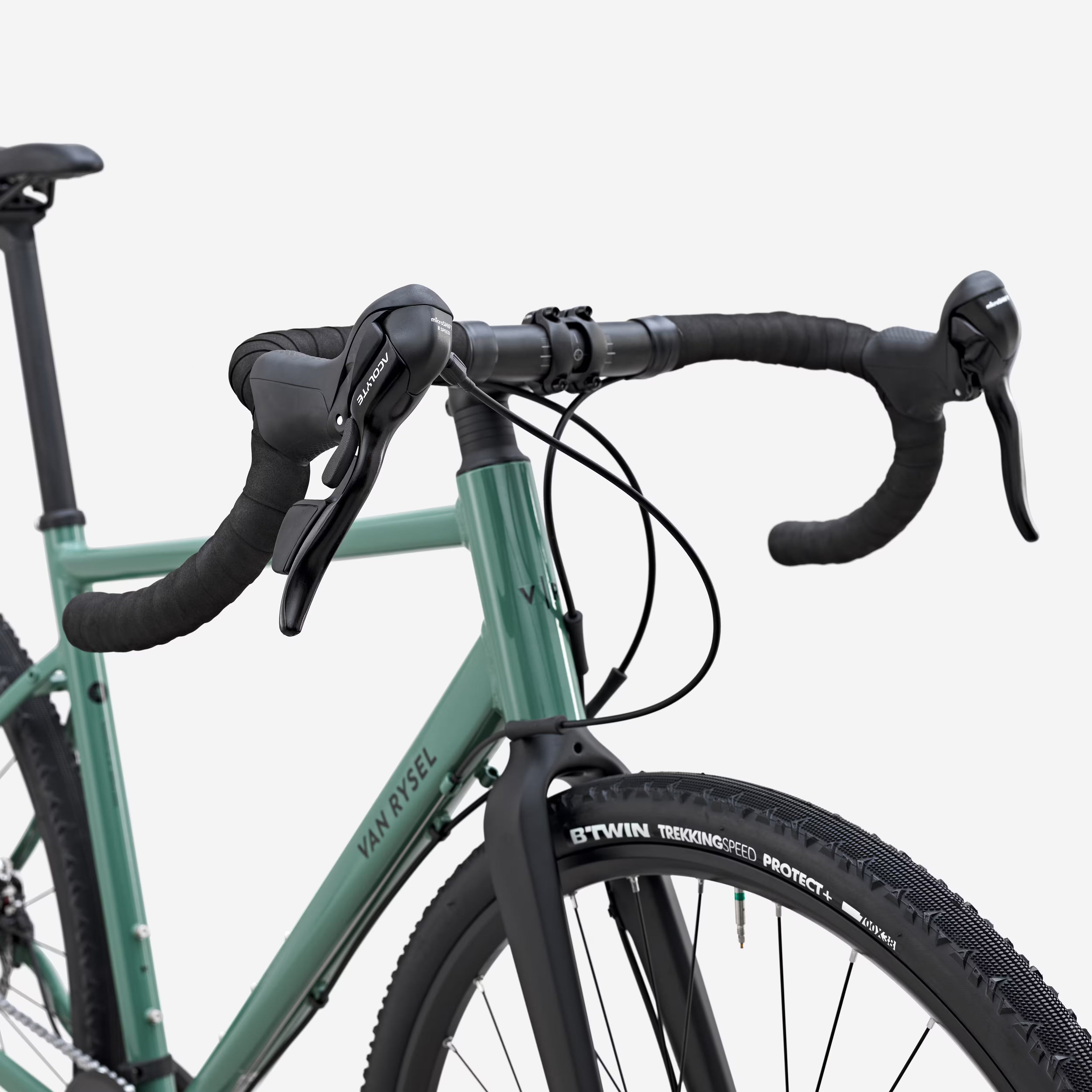 VAN RYSEL Vélo gravel Microshift Acolyte 1x8v, GRVL AF DISCOVER vert